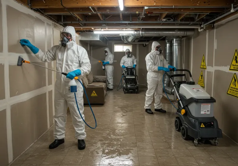 Basement Moisture Removal and Structural Drying process in Hanamaulu, HI